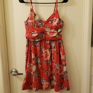 Red floral dress